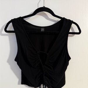 SHEIN Black Ruched Crop Top